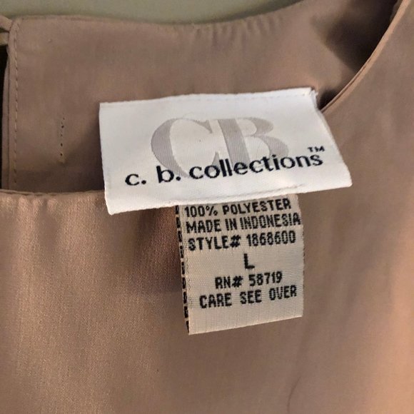C.B. Collections women's tan shell blouse Size Large - Picture 3 of 6